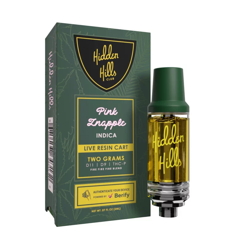 Hidden Hills | D11 | D9 | THC-P | 2G Live Resin Carts | Pack of 5 CT | Pink Znapple