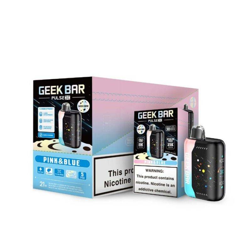 Geek Bar | Pulse X Disposables | 25000 Puffs | Nic 5% | Pack of 5 | Pink & Blue