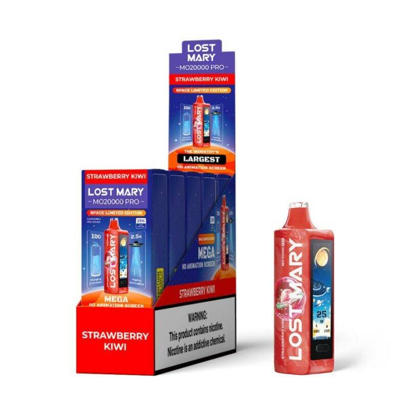 Lost Mary | Space Limited Edition | MO20000 Pro Disposables | Mega HD Animated Screen | 20000 Puffs | Nic 5% | Pack of 5 | Strawberry Kiwi