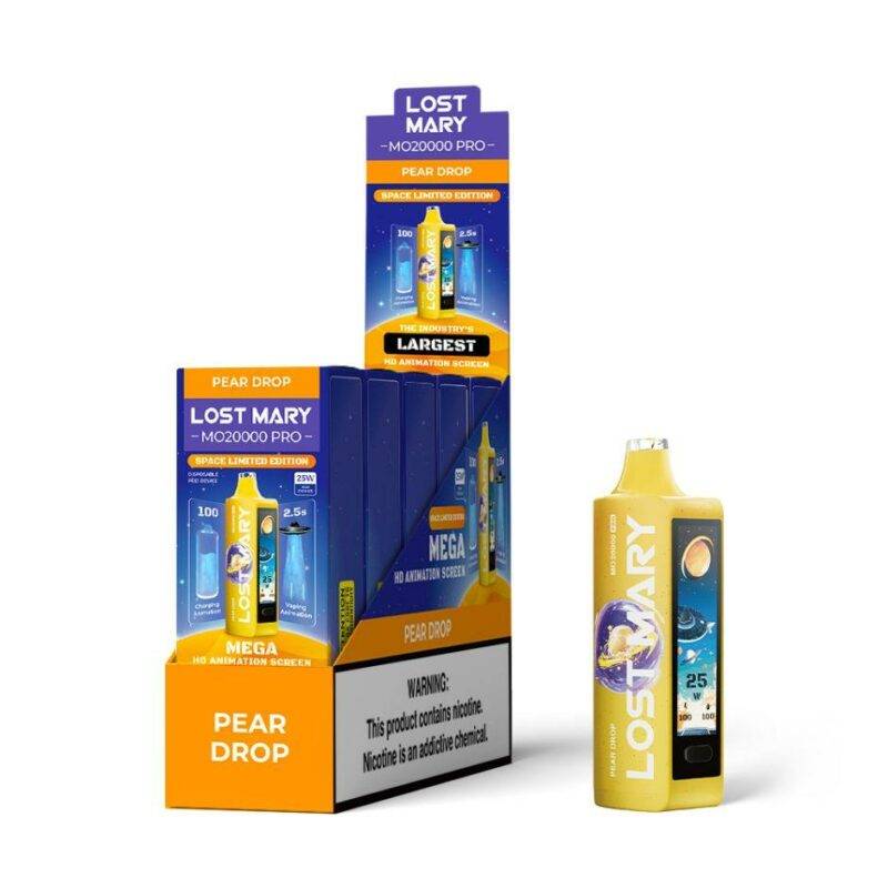 Lost Mary | Space Limited Edition | MO20000 Pro Disposables | Mega HD Animated Screen | 20000 Puffs | Nic 5% | Pack of 5 | Pear Drop