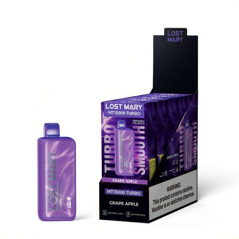 Lost Mary | Thermal Edition | MT15000 Turbo | Disposable Pod Device | Nic 5% | Pack of 5 | Grape Apple